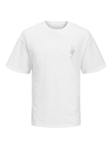 Jack & Jones Printed Crew neck T-shirt -Bright White - 12267274