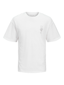 Jack & Jones T-shirt Estampar Decote Redondo -Bright White - 12267274