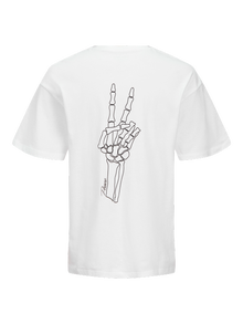 Jack & Jones Trykk O-hals T-skjorte -Bright White - 12267274