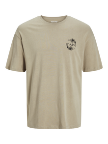 Jack & Jones Tryck Rundringning T-shirt -Crockery - 12267274