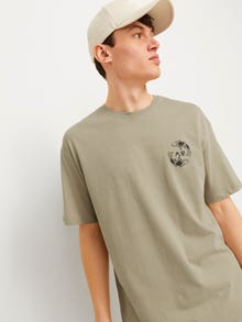 Jack & Jones Bedrukt Ronde hals T-shirt -Crockery - 12267274