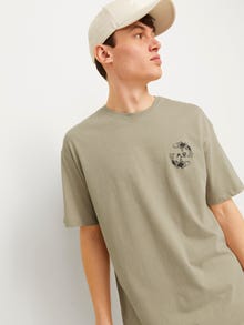 Jack & Jones Tryck Rundringning T-shirt -Crockery - 12267274