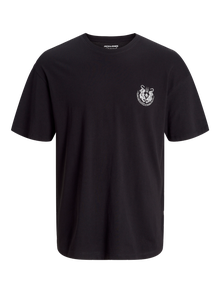 Jack & Jones Printed Crew neck T-shirt -Black - 12267274