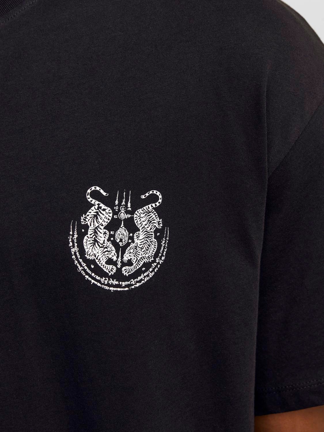 Jack & Jones Nadruk Okrągły dekolt T-shirt -Black - 12267274