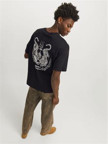 Jack & Jones T-shirt Estampar Decote Redondo -Black - 12267274