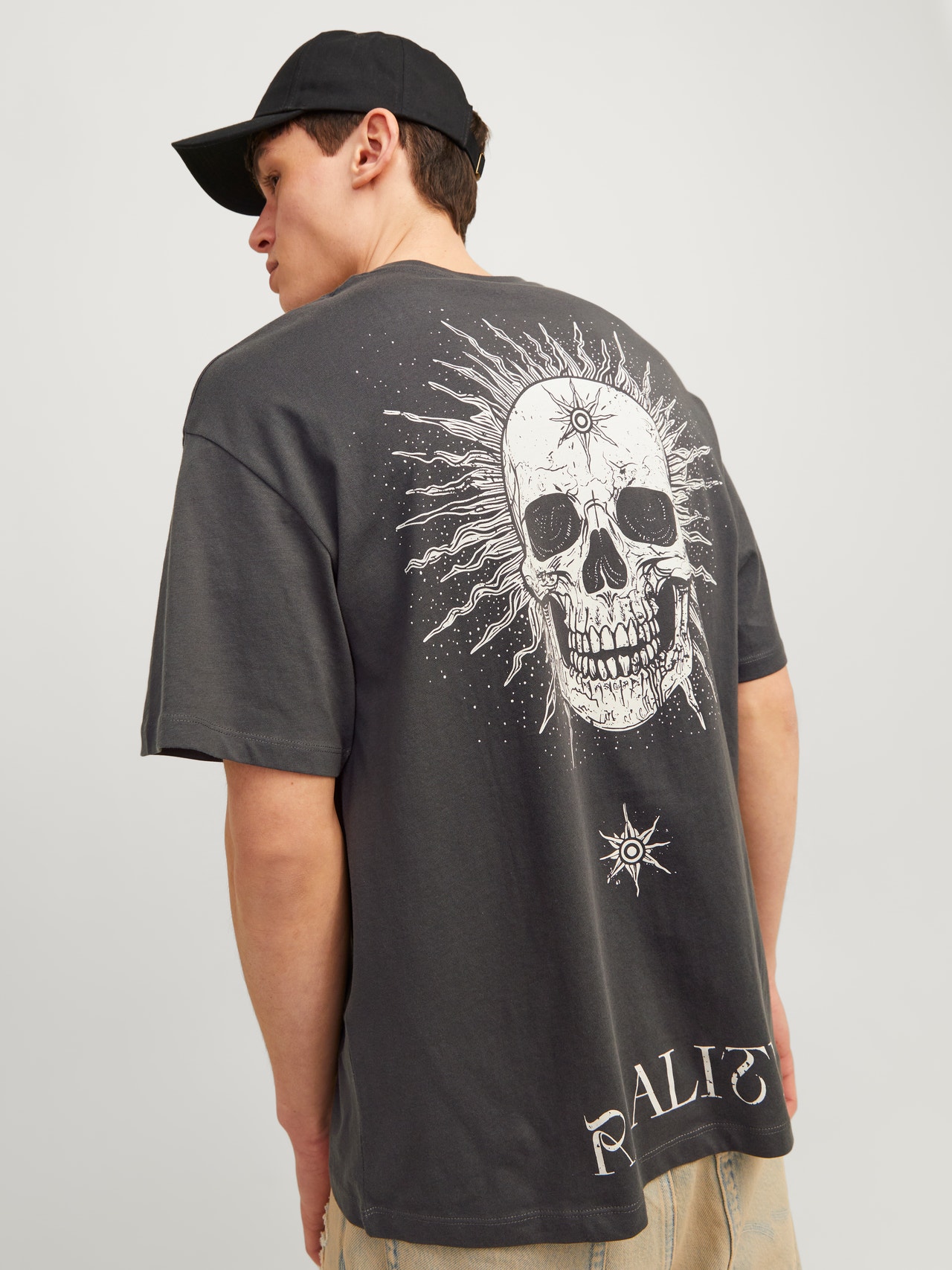 Jack & Jones T-shirt Estampar Decote Redondo -Asphalt - 12267282