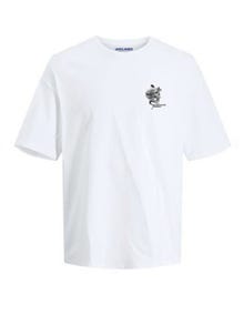 Jack & Jones T-shirt Estampar Decote Redondo -Bright White - 12267282