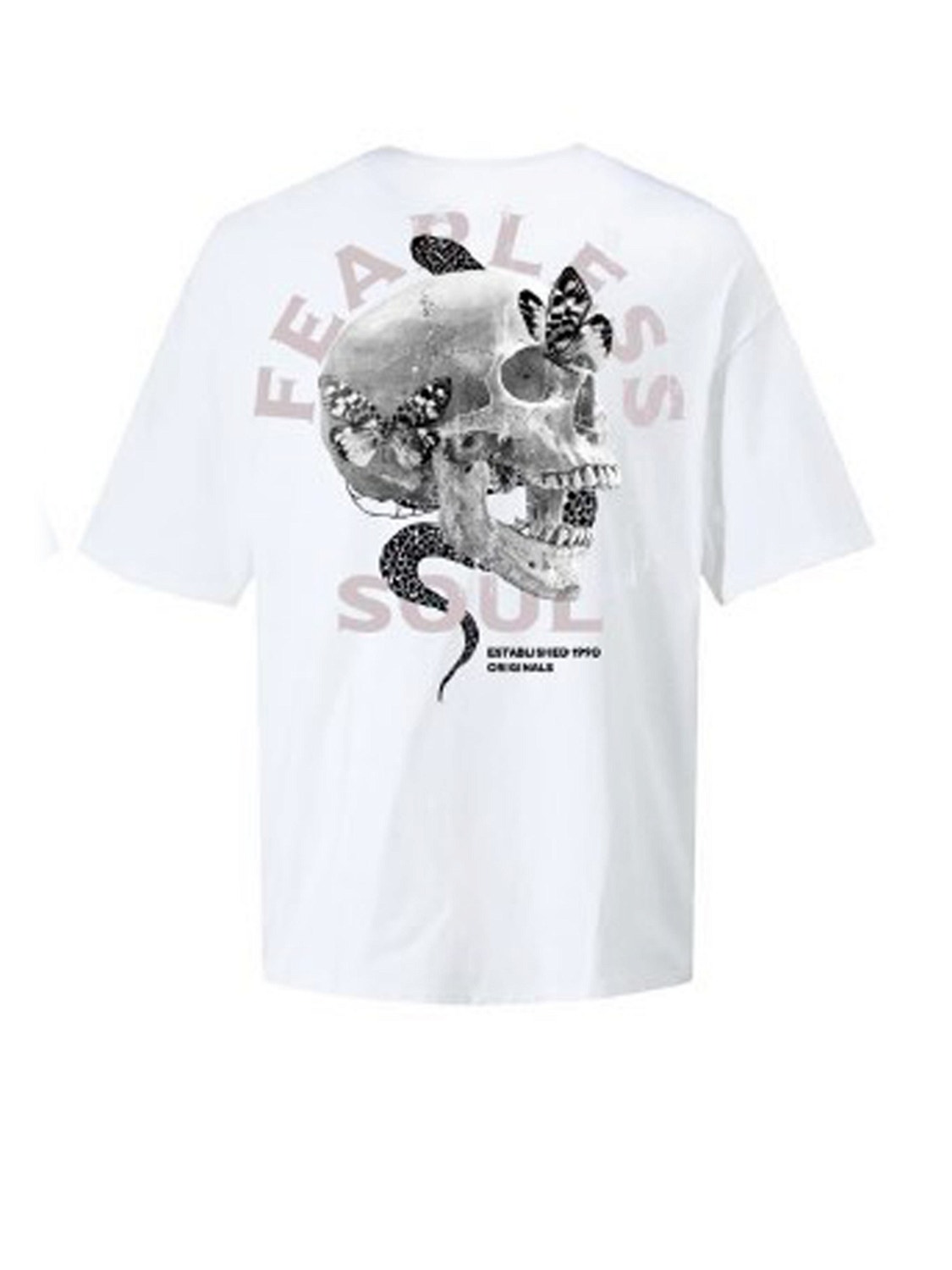 Jack & Jones Painettu Pyöreä pääntie T-paita -Bright White - 12267282