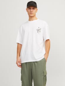 Jack & Jones Printet Crew neck T-shirt -Bright White - 12267282