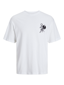 Jack & Jones Painettu Pyöreä pääntie T-paita -Bright White - 12267283
