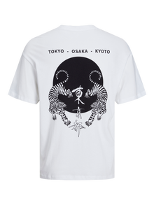 Jack & Jones Nadruk Okrągły dekolt T-shirt -Bright White - 12267283