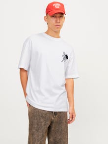 Jack & Jones Trykk O-hals T-skjorte -Bright White - 12267283