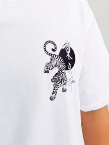 Jack & Jones Nadruk Okrągły dekolt T-shirt -Bright White - 12267283