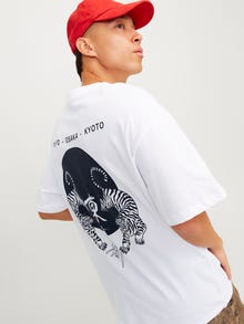 Jack & Jones Potištěný Kruhový výstřih Tričko -Bright White - 12267283