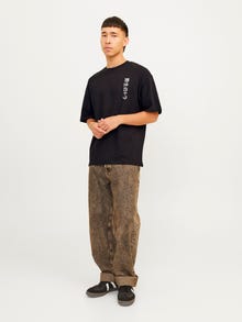 Jack & Jones Nyomott mintás Környak Trikó -Black - 12267283