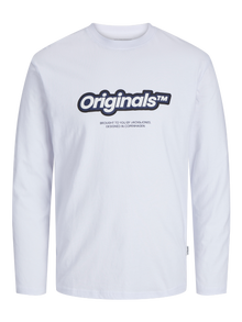 Jack & Jones Logotipas marškinėliai ilgomis rankovėmis Mini -White - 12267446