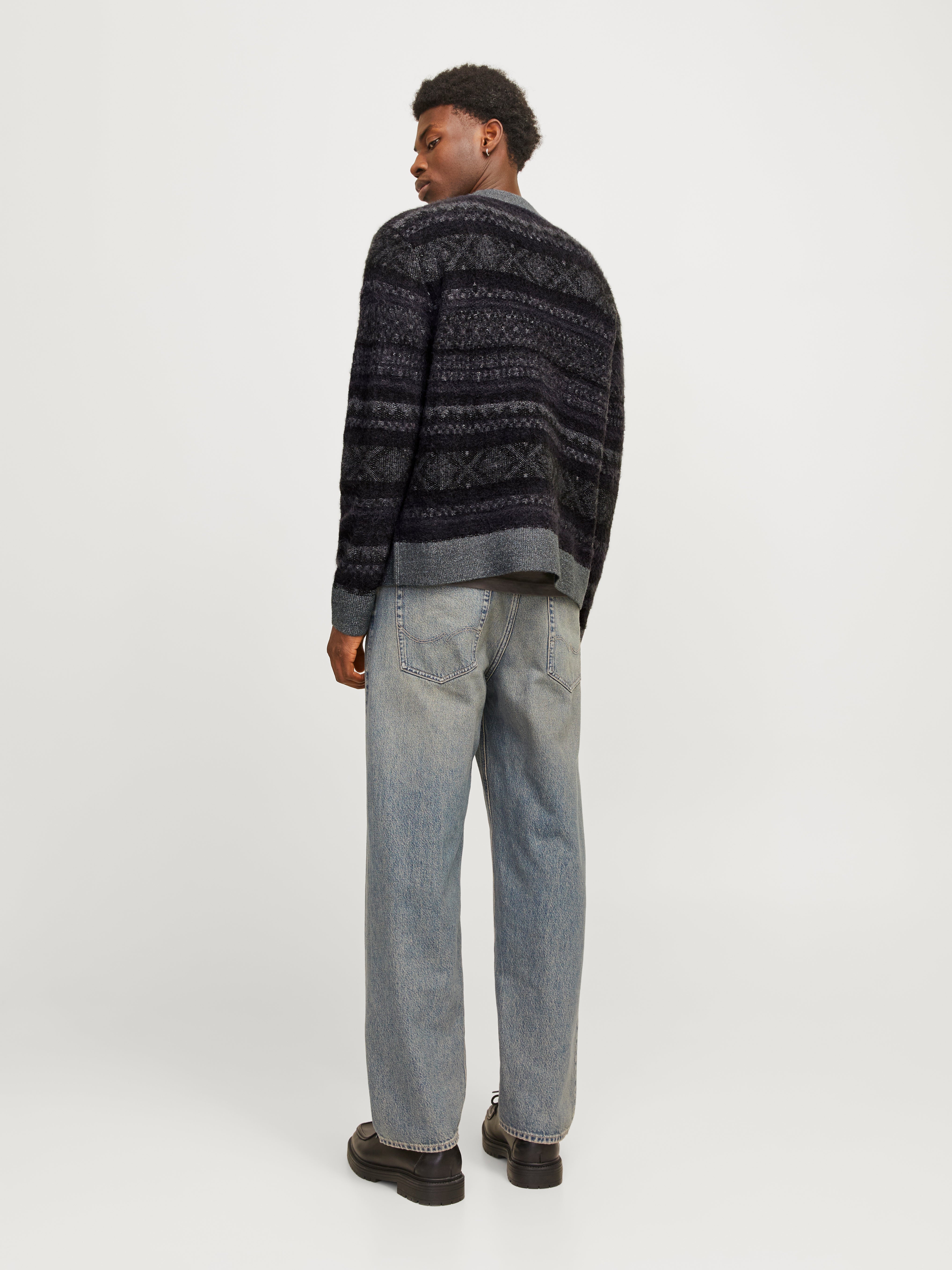 All Over Print Strickpullover Dunkelgrau Jack Jones®