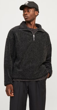 Plain Fleece sweatshirt | Black | Jack & Jones®