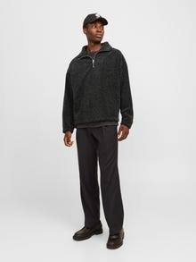 Jack & Jones Oversize Fit High neck Ribbed cuffs Set in sleeves Sweatshirt -Black - 12267470