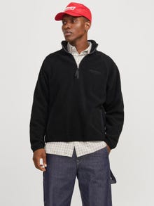 Jack & Jones Enfärgat Sweatshirt i fleece -Black - 12267534