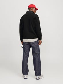 Jack & Jones Enfärgat Sweatshirt i fleece -Black - 12267534