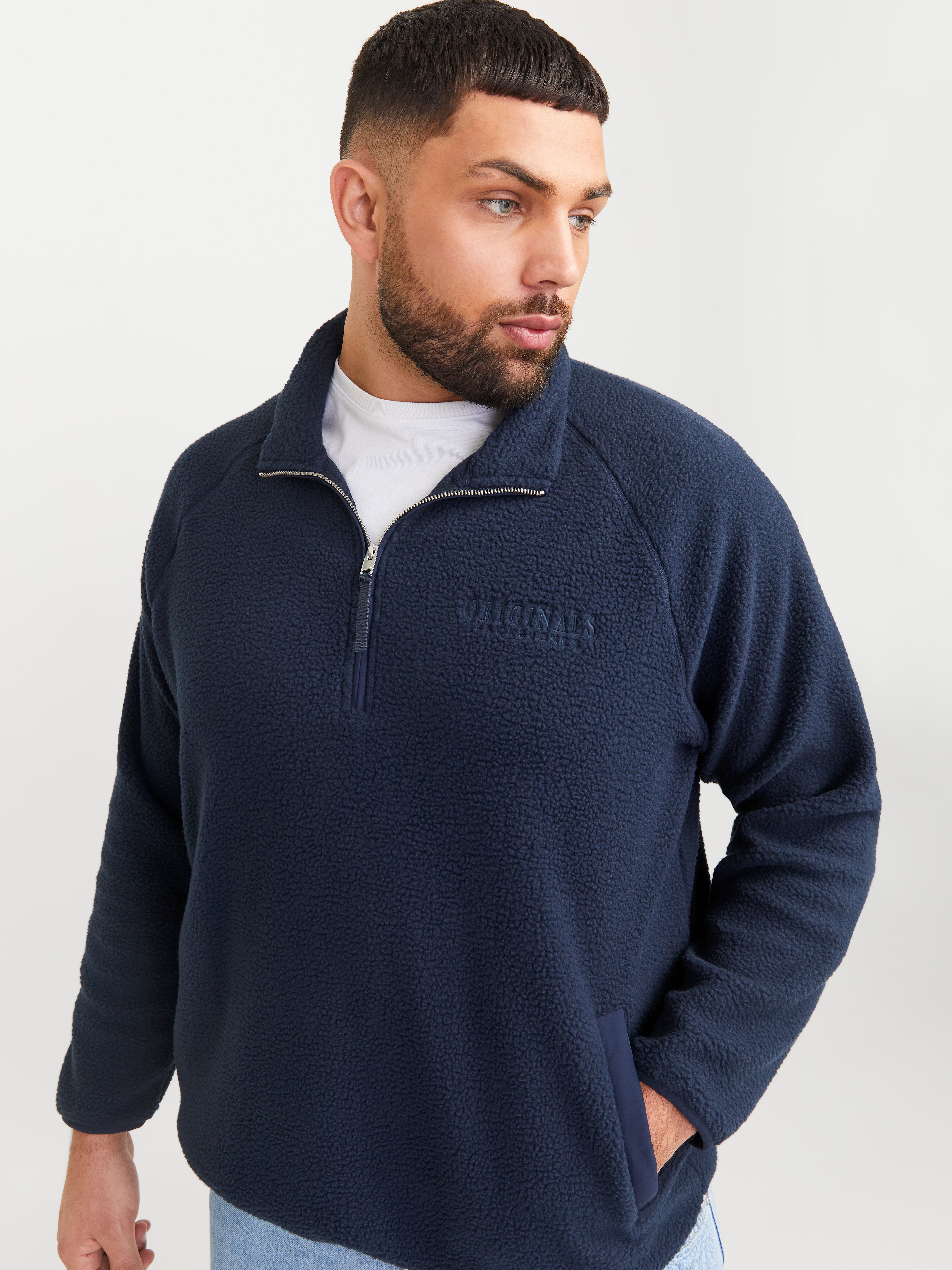 Plus Size Fleece sweatshirt Dark Blue Jack Jones