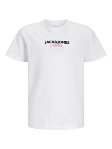 Jack & Jones Logo T-shirt For boys -Bright White - 12267558