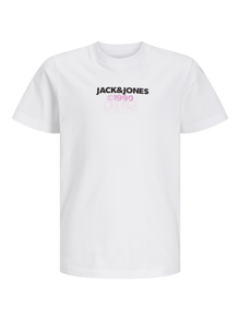 Jack & Jones Logo T-skjorte For gutter -Bright White - 12267558