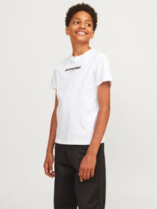 Jack & Jones Logo T-shirt For boys -Bright White - 12267558