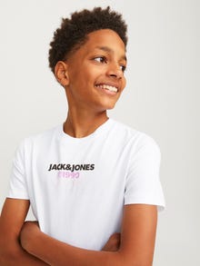 Jack & Jones Logo T-shirt For boys -Bright White - 12267558