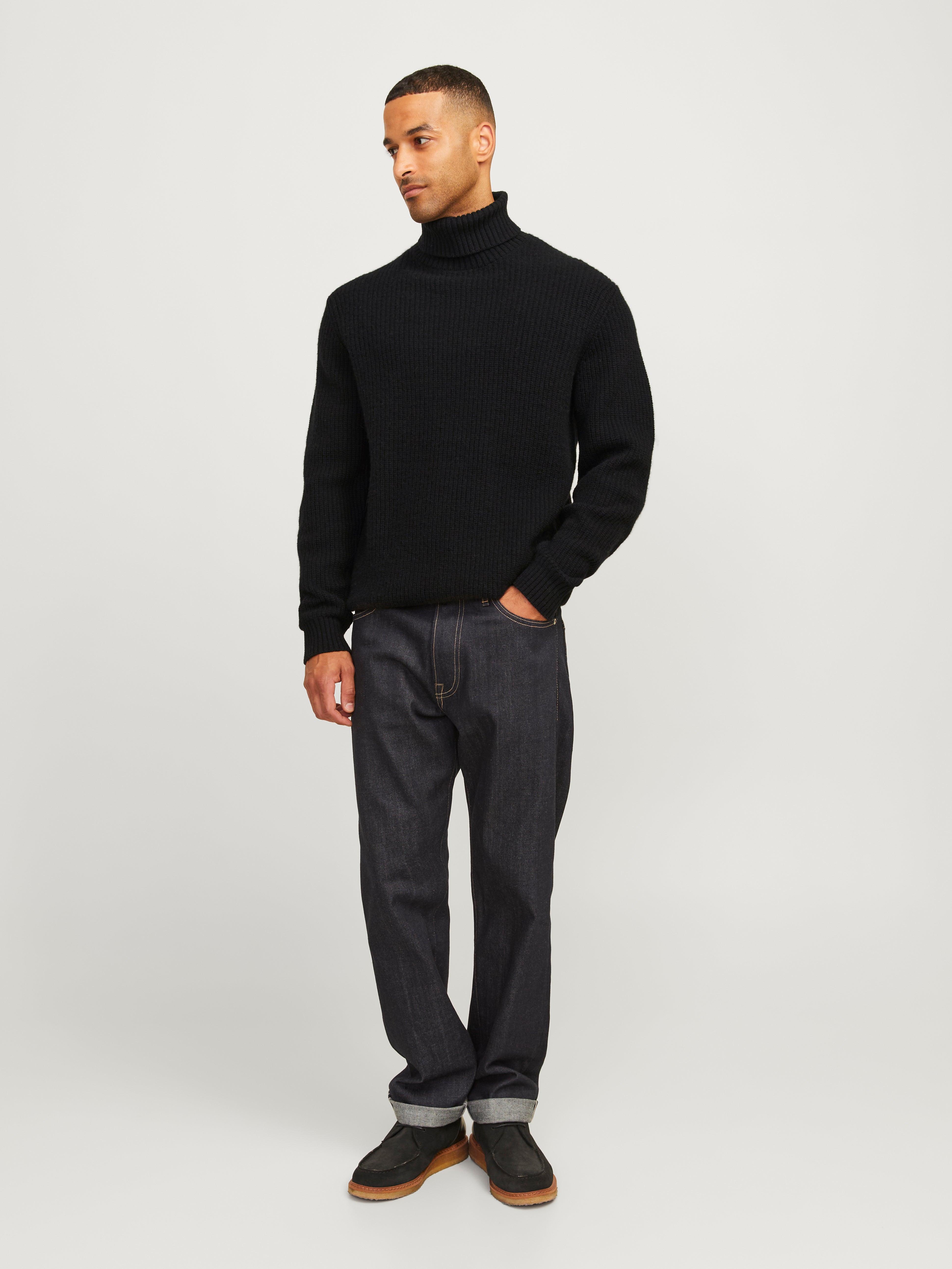 Thumbnail - Rdd Einfarbig Rollkragenpullover