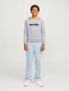 Jack & Jones Hoodie Logo Junior -Light Grey Melange - 12267658