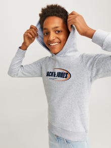 Jack & Jones Hoodie Logo Junior -Light Grey Melange - 12267658