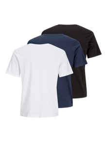 Jack & Jones Confezione da 3 T-shirt Stampato Girocollo -Black - 12267683
