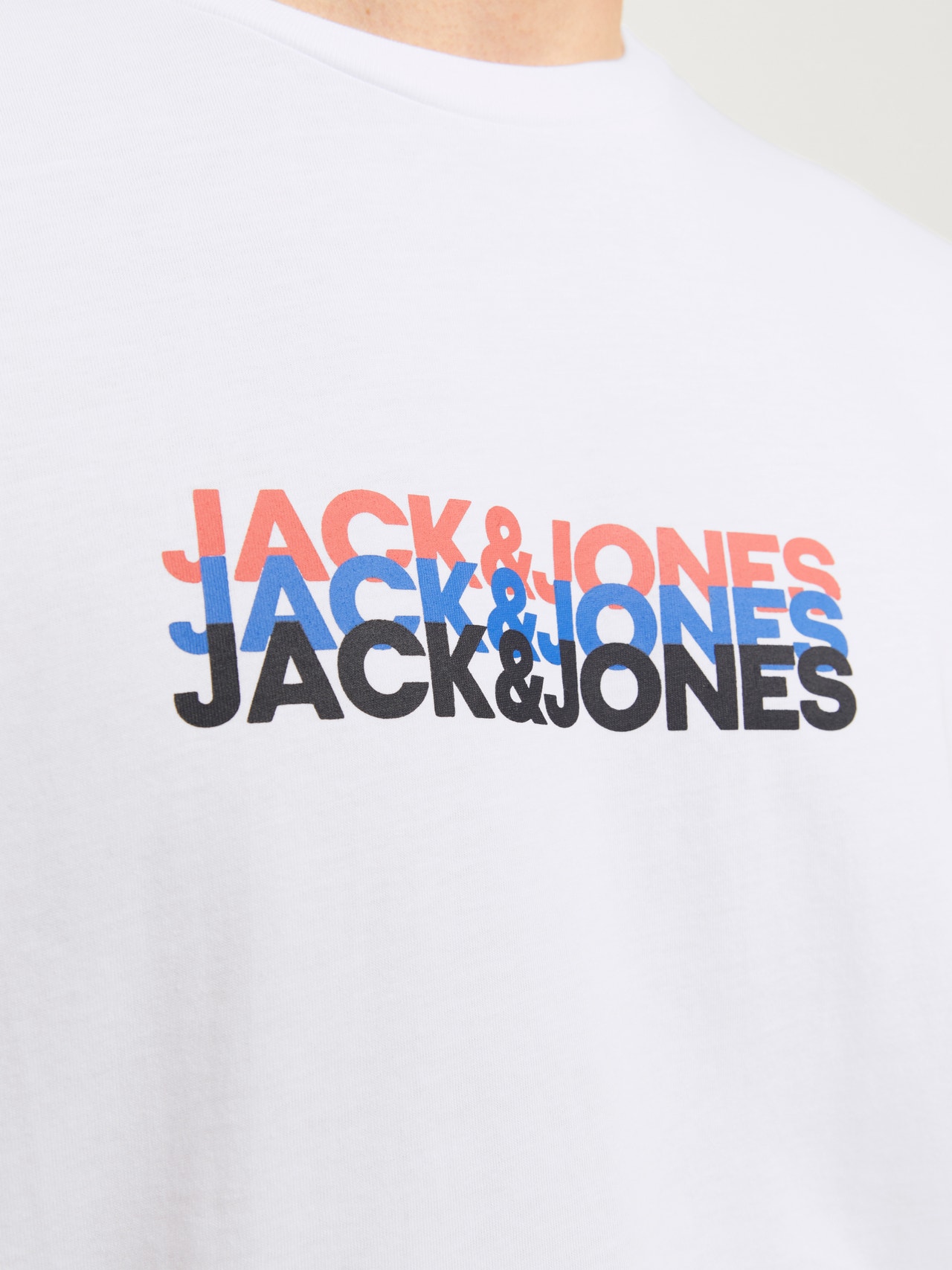 Jack & Jones 3-pack Tryck Rundringning T-shirt -Black - 12267683