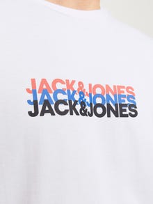 Jack & Jones 3-pakning Trykk O-hals T-skjorte -Black - 12267683