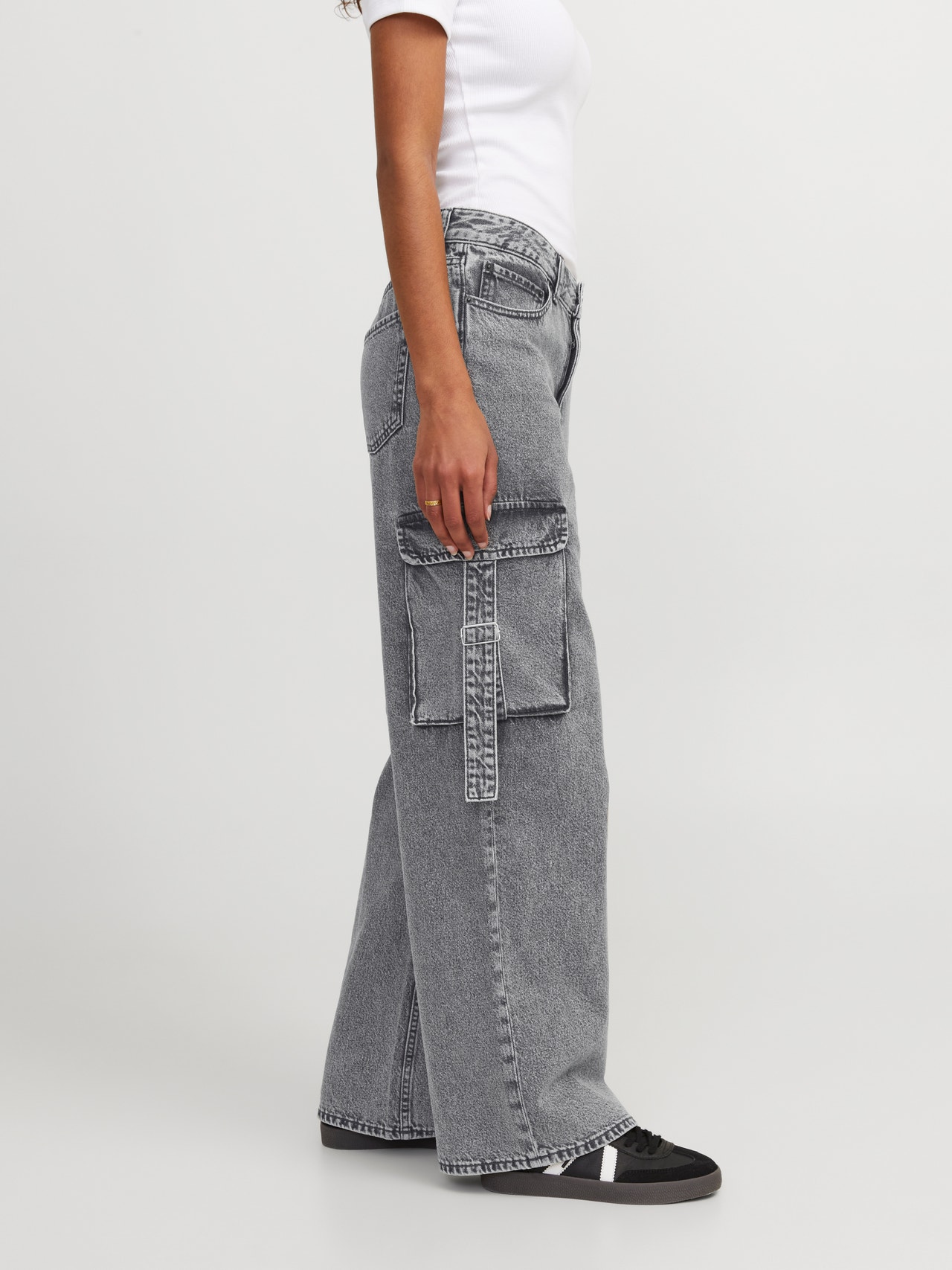 Jeans Donna ONLY Onlchris Reg Low Wide DNM – Vita Bassa, Gamba Larga, Denim Nero, Taglia 31W X 32L