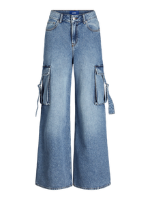 JJXX JXTOKYO WIDE CARGO MW JEANS DNM -Light Blue Denim - 12267831