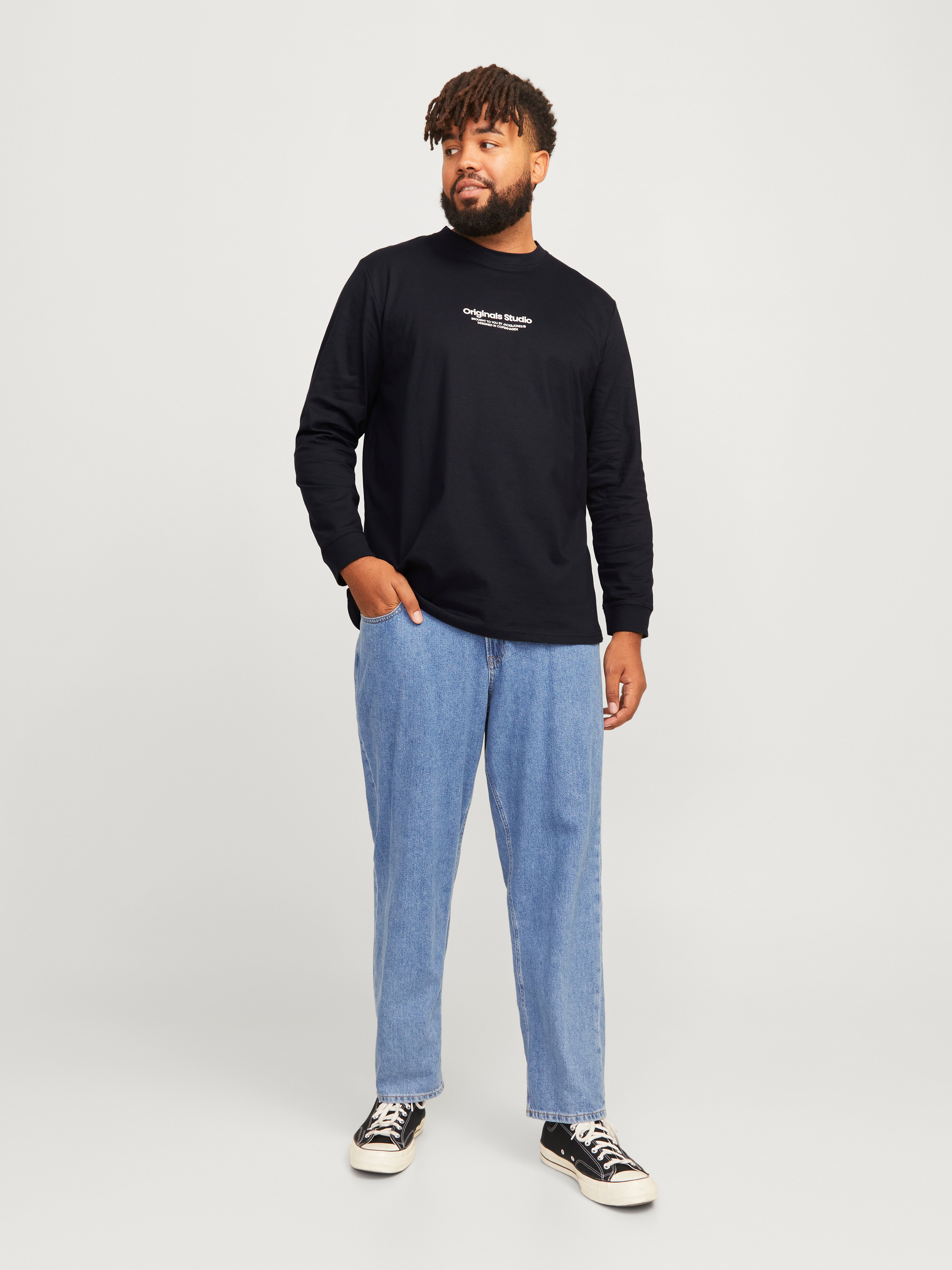 Thumbnail - Plus Size Gedruckt Langarm-t-shirt