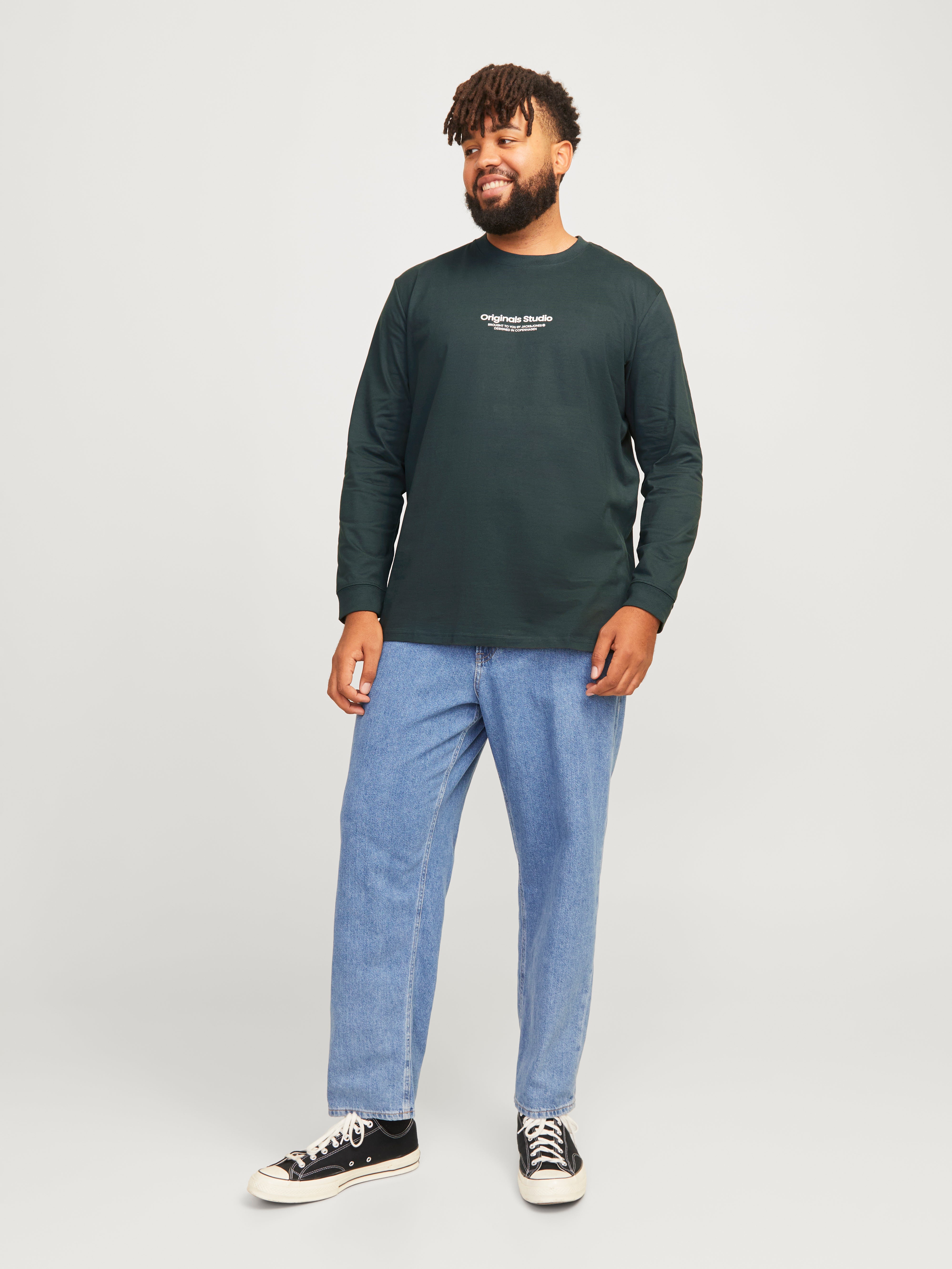 Thumbnail - Plus Size Gedruckt Langarm-t-shirt