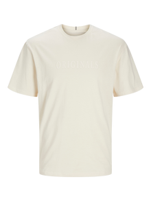 Jack & Jones Plus Size Printet T-shirt -Antique White - 12267857
