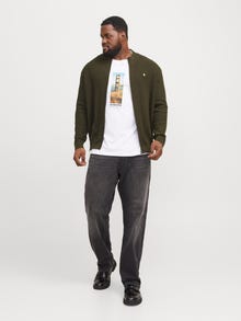Jack & Jones Plus Size Strickjacke -Olive Night - 12267899