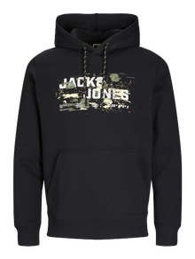 Jack & Jones Plus Size Logo Hoodie -Black - 12267918