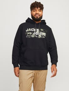 Jack & Jones Plus Size Sudadera con capucha Logotipo -Black - 12267918