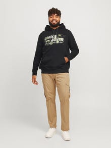 Jack & Jones Plus Size Logo Hoodie -Black - 12267918
