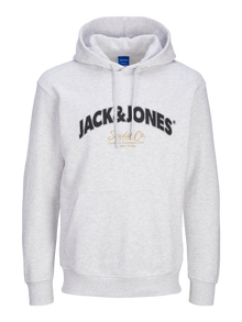 Jack & Jones Plus Size Logo Hoodie -Bright White - 12267925