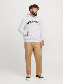 Jack & Jones Plus Size Logo Hoodie -Bright White - 12267925