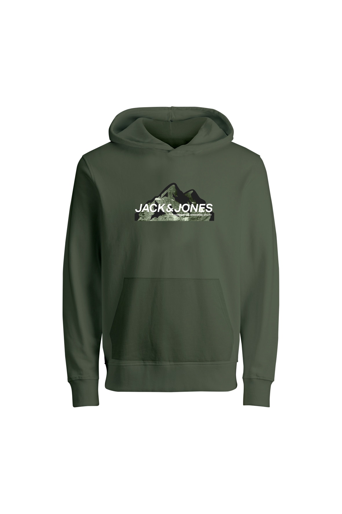 Jack & Jones Logotipas Megztinis su gobtuvu Mini -Cypress - 12268041