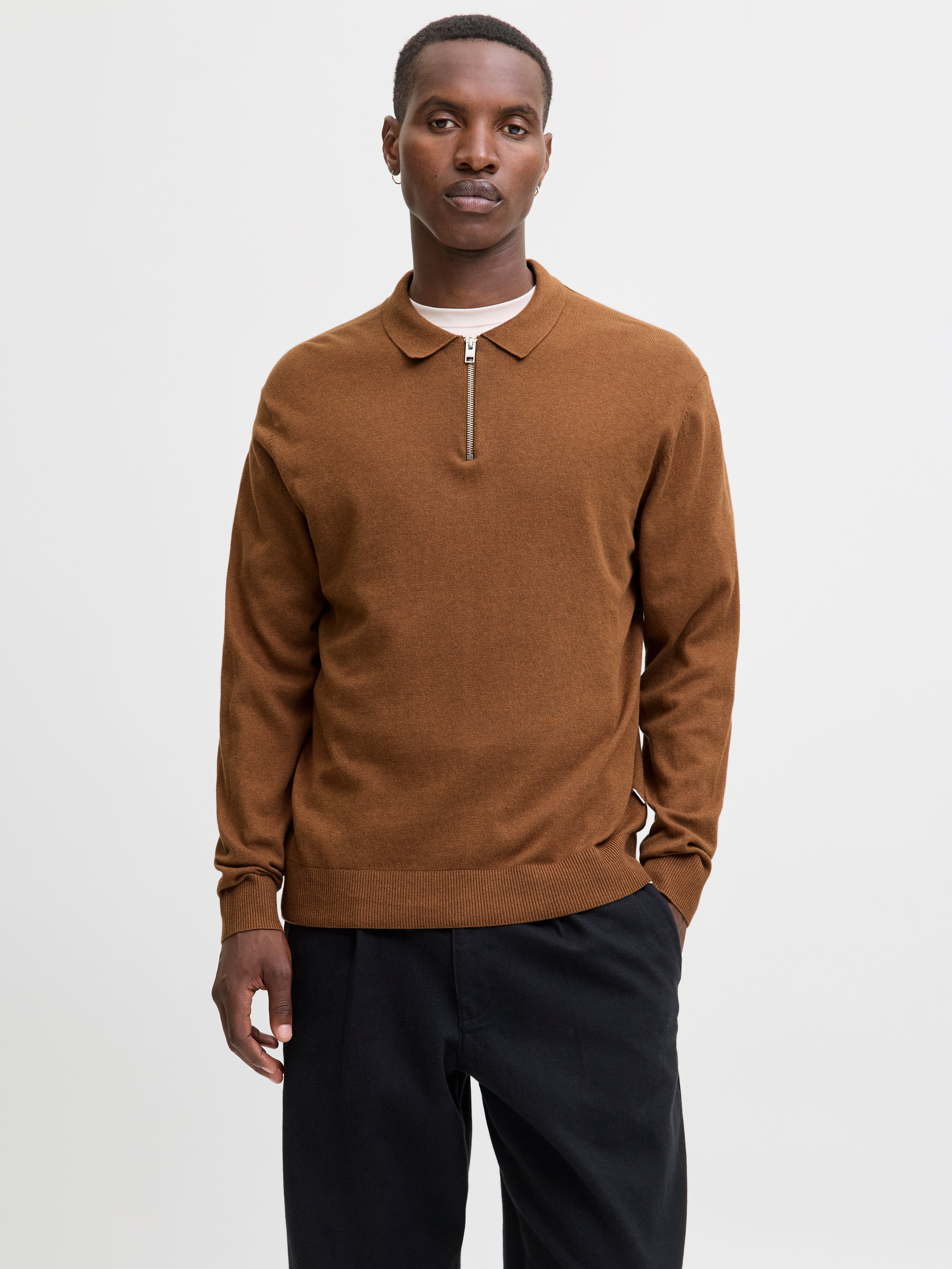 Einfarbig Poloshirt