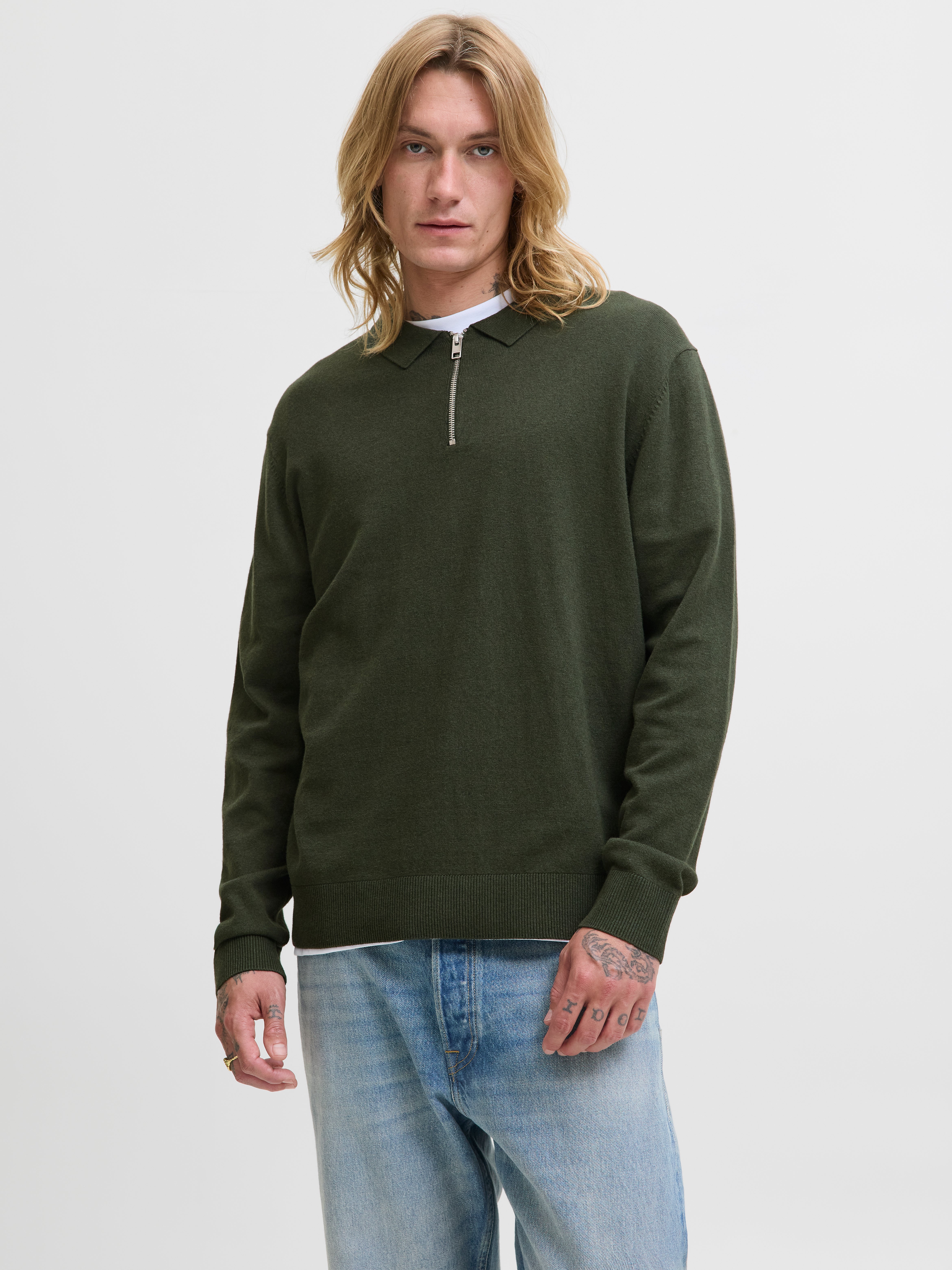 Einfarbig Poloshirt